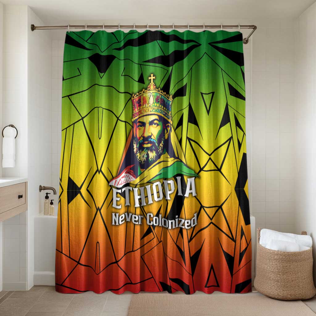 Menelik II Bathroom Set with Crowned Portrait, Ethiopia Never Colonized Text and Pan-African Abstract - African Pride