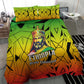Menelik II Bedding Set with Crowned Portrait, Ethiopia Never Colonized Text and Pan-African Abstract - African Pride