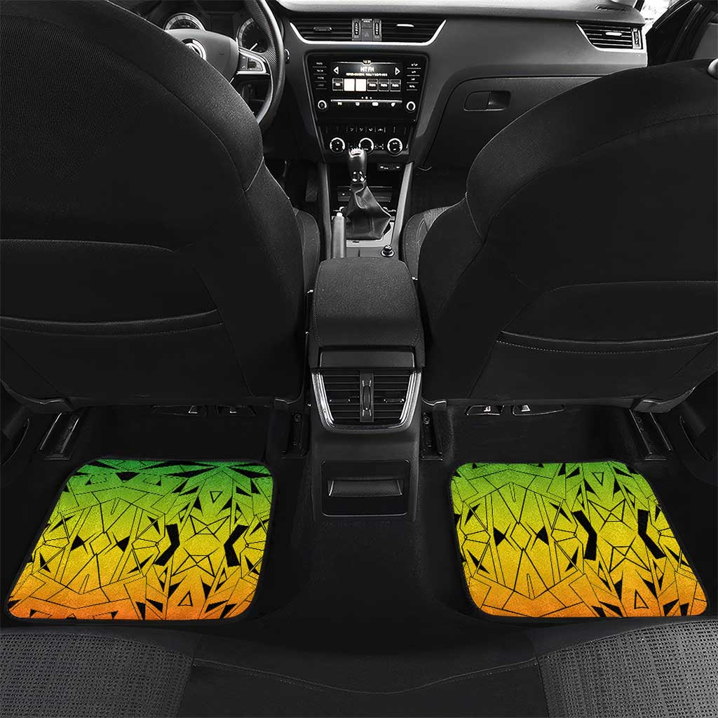 Menelik II Car Mats with Crowned Portrait, Ethiopia Never Colonized Text and Pan-African Abstract - African Pride