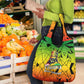 Menelik II Grocery Bag with Crowned Portrait, Ethiopia Never Colonized Text and Pan-African Abstract - African Pride