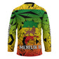 Menelik II Hockey Jersey with Crowned Portrait, Ethiopia Never Colonized Text and Pan-African Abstract - African Pride