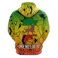 Menelik II Hoodie with Crowned Portrait, Ethiopia Never Colonized Text and Pan-African Abstract - African Pride