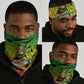 Menelik II Neck Gaiter with Crowned Portrait, Ethiopia Never Colonized Text and Pan-African Abstract - African Pride