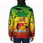 Menelik II Padded Jacket with Crowned Portrait, Ethiopia Never Colonized Text and Pan-African Abstract - African Pride