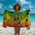 Menelik II Sarong with Crowned Portrait, Ethiopia Never Colonized Text and Pan-African Abstract - African Pride
