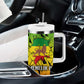 Menelik II Tumbler With Handle with Crowned Portrait, Ethiopia Never Colonized Text and Pan-African Abstract - African Pride