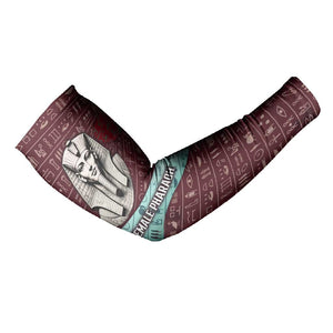 Hatshepsut Arm Sleeves with Pharaoh Bust Illustration, Female Pharaoh Title and Egyptian Hieroglyph - African Pride