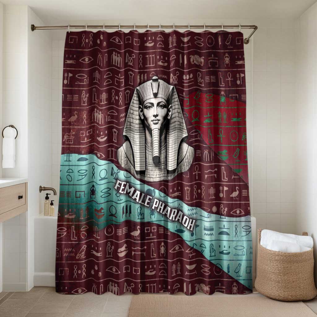 Hatshepsut Bathroom Set with Pharaoh Bust Illustration, Female Pharaoh Title and Egyptian Hieroglyph - African Pride