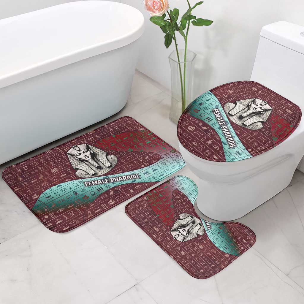 Hatshepsut Bathroom Set with Pharaoh Bust Illustration, Female Pharaoh Title and Egyptian Hieroglyph - African Pride