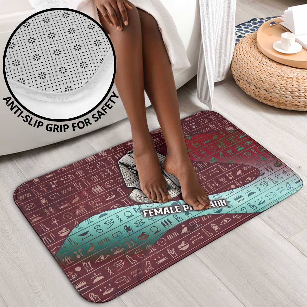 Hatshepsut Bathroom Set with Pharaoh Bust Illustration, Female Pharaoh Title and Egyptian Hieroglyph - African Pride