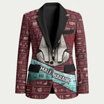 Hatshepsut Blazer with Pharaoh Bust Illustration, Female Pharaoh Title and Egyptian Hieroglyph - African Pride