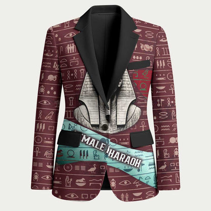 Hatshepsut Blazer with Pharaoh Bust Illustration, Female Pharaoh Title and Egyptian Hieroglyph - African Pride
