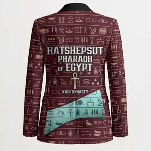 Hatshepsut Blazer with Pharaoh Bust Illustration, Female Pharaoh Title and Egyptian Hieroglyph - African Pride