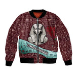 Hatshepsut Bomber Jacket with Pharaoh Bust Illustration, Female Pharaoh Title and Egyptian Hieroglyph - African Pride