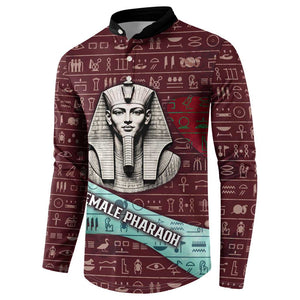 Hatshepsut Button Sweatshirt with Pharaoh Bust Illustration, Female Pharaoh Title and Egyptian Hieroglyph