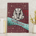 Hatshepsut Canvas Wall Art with Pharaoh Bust Illustration, Female Pharaoh Title and Egyptian Hieroglyph - African Pride
