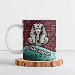 Hatshepsut Ceramic Mug with Pharaoh Bust Illustration, Female Pharaoh Title and Egyptian Hieroglyph - African Pride