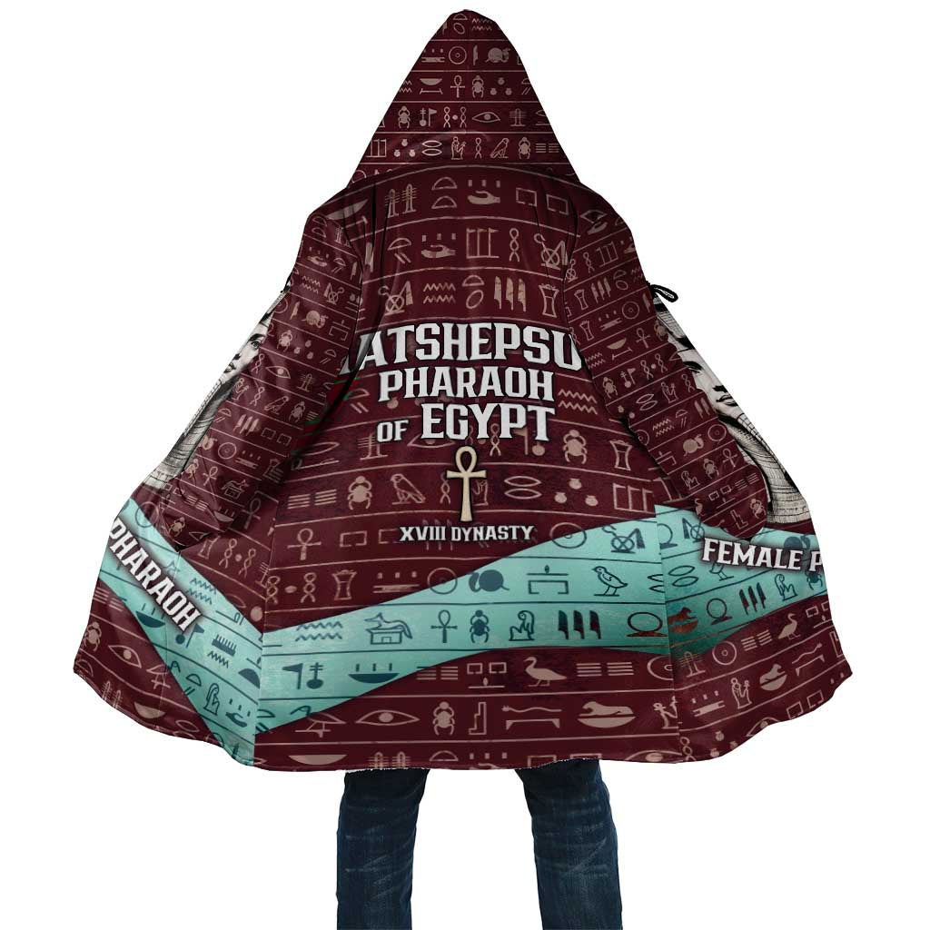 Hatshepsut Cloak with Pharaoh Bust Illustration, Female Pharaoh Title and Egyptian Hieroglyph - African Pride
