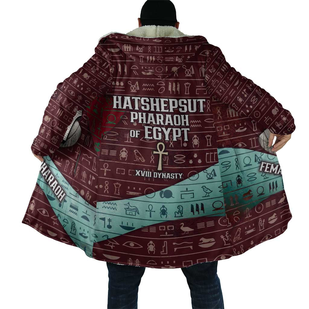Hatshepsut Cloak with Pharaoh Bust Illustration, Female Pharaoh Title and Egyptian Hieroglyph - African Pride