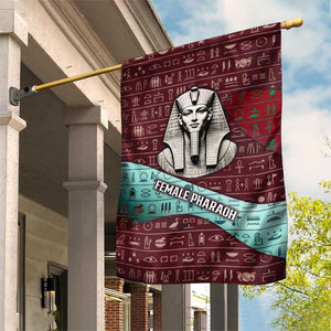Hatshepsut Garden Flag with Pharaoh Bust Illustration, Female Pharaoh Title and Egyptian Hieroglyph - African Pride