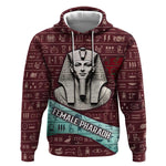 Hatshepsut Hoodie with Pharaoh Bust Illustration, Female Pharaoh Title and Egyptian Hieroglyph - African Pride