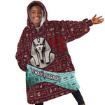 Hatshepsut Kid Wearable Blanket Hoodie with Pharaoh Bust Illustration, Female Pharaoh Title and Egyptian Hieroglyph - African Pride
