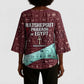 Hatshepsut Kimono Sleeve Blouse with Pharaoh Bust Illustration, Female Pharaoh Title and Egyptian Hieroglyph - African Pride