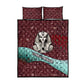 Hatshepsut Quilt Bed Set with Pharaoh Bust Illustration, Female Pharaoh Title and Egyptian Hieroglyph - African Pride