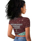 Hatshepsut Raglan Cropped T shirt with Pharaoh Bust Illustration, Female Pharaoh Title and Egyptian Hieroglyph - African Pride