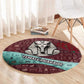 Hatshepsut Round Carpet with Pharaoh Bust Illustration, Female Pharaoh Title and Egyptian Hieroglyph - African Pride