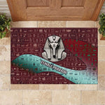 Hatshepsut Rubber Doormat with Pharaoh Bust Illustration, Female Pharaoh Title and Egyptian Hieroglyph - African Pride