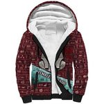 Hatshepsut Sherpa Hoodie with Pharaoh Bust Illustration, Female Pharaoh Title and Egyptian Hieroglyph - African Pride