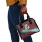 Hatshepsut Shoulder Handbag with Pharaoh Bust Illustration, Female Pharaoh Title and Egyptian Hieroglyph - African Pride