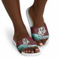 Hatshepsut Slide Sandals with Pharaoh Bust Illustration, Female Pharaoh Title and Egyptian Hieroglyph - African Pride