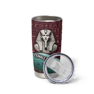 Hatshepsut Tumbler Cup with Pharaoh Bust Illustration, Female Pharaoh Title and Egyptian Hieroglyph - African Pride