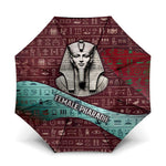 Hatshepsut Umbrella with Pharaoh Bust Illustration, Female Pharaoh Title and Egyptian Hieroglyph - African Pride