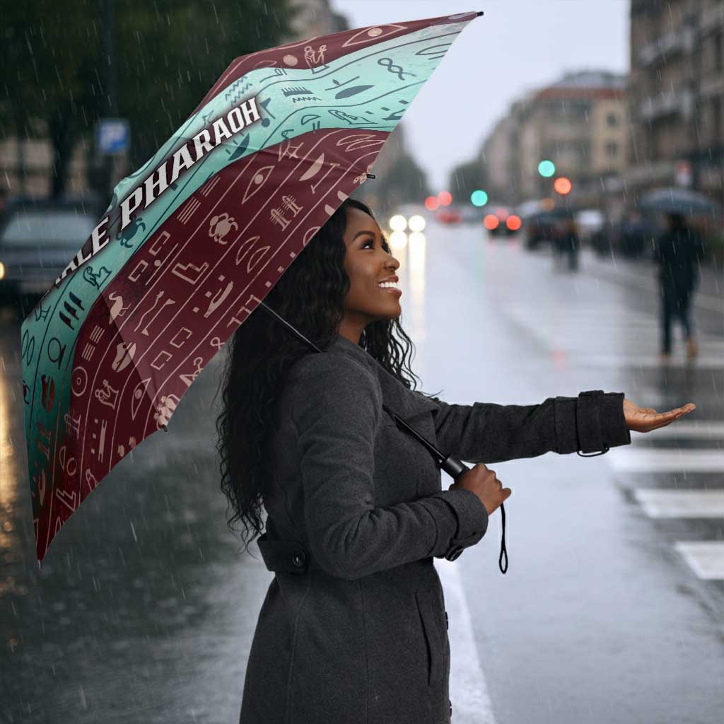 Hatshepsut Umbrella with Pharaoh Bust Illustration, Female Pharaoh Title and Egyptian Hieroglyph - African Pride
