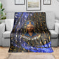 Hatshepsut Blanket with Queen King Portrait, Temple Illustration and Blue-Gold Hieroglyphic - African Pride