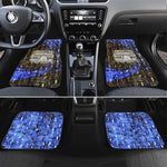 Hatshepsut Car Mats with Queen King Portrait, Temple Illustration and Blue-Gold Hieroglyphic - African Pride