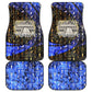 Hatshepsut Car Mats with Queen King Portrait, Temple Illustration and Blue-Gold Hieroglyphic - African Pride