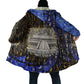 Hatshepsut Cloak with Queen King Portrait, Temple Illustration and Blue-Gold Hieroglyphic - African Pride