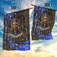 Hatshepsut Garden Flag with Queen King Portrait, Temple Illustration and Blue-Gold Hieroglyphic - African Pride