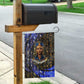 Hatshepsut Garden Flag with Queen King Portrait, Temple Illustration and Blue-Gold Hieroglyphic - African Pride