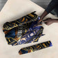 Hatshepsut Umbrella with Queen King Portrait, Temple Illustration and Blue-Gold Hieroglyphic - African Pride