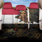 Hatshepsut Back Car Seat Cover with Royal Portrait, Pre-Colonial Empires Text and Red-Black Honeycomb - African Pride