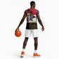 Hatshepsut Basketball Jersey with Royal Portrait, Pre-Colonial Empires Text and Red-Black Honeycomb - African Pride