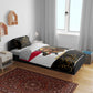 Hatshepsut Bedding Set with Royal Portrait, Pre-Colonial Empires Text and Red-Black Honeycomb - African Pride