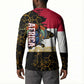 Hatshepsut Button Sweatshirt with Royal Portrait, Pre-Colonial Empires Text and Red-Black Honeycomb
