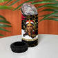 Hatshepsut 4 in 1 Can Cooler Tumbler with Royal Portrait, Pre-Colonial Empires Text and Red-Black Honeycomb - African Pride