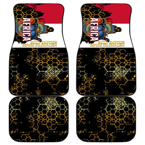 Hatshepsut Car Mats with Royal Portrait, Pre-Colonial Empires Text and Red-Black Honeycomb - African Pride